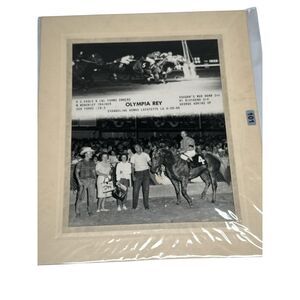 1966 Olympia Rey Horse Racing Photo Evangeline Downs LA Winner Moncrief B&W